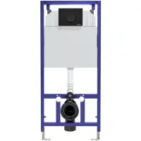 Инсталляция для унитаза Berges Novum R5 040225 с кнопкой смыва, черный матовый