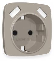 Накладка для розетки с заземлением и со шторками и 2хUSB type A Ambrella Volt Quant OP3690