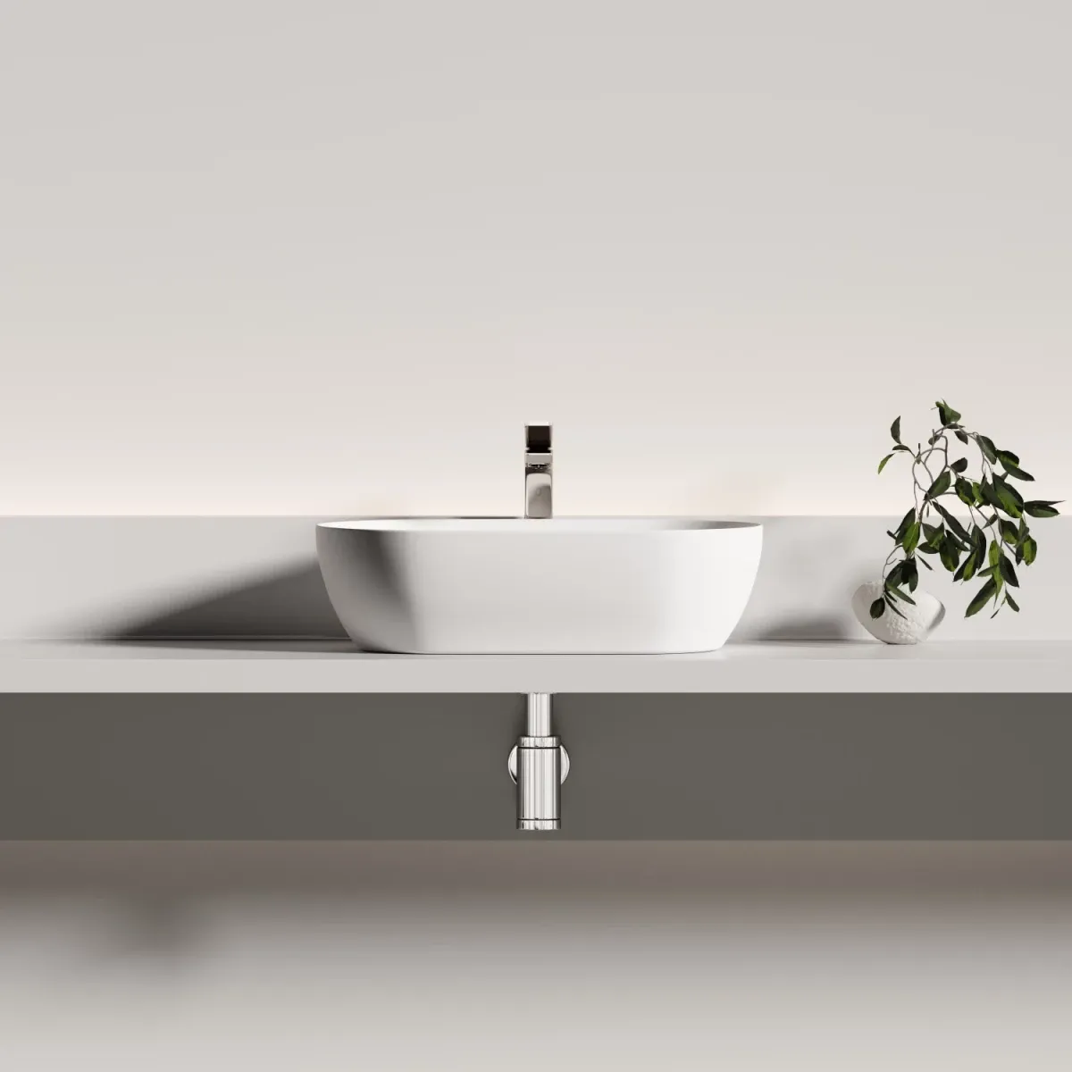 Раковина-чаша Ceramica Nova Twist CN12001MW 50x30 см, накладная, белый матовый