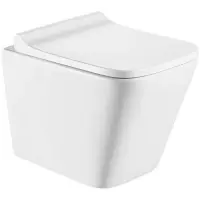 Унитаз подвесной CeramaLux 5171MW безободковый, с сиденьем микролифт, белый матовый