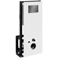 Инсталляция для унитаза WasserKRAFT Glan 66 66TLT.010.ME.WH.PB02 с кнопкой смыва, черный глянец