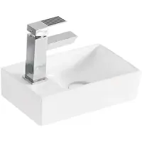 Раковина CeramaLux 9048GTR 29,5x18 см R, рукомойник, белый