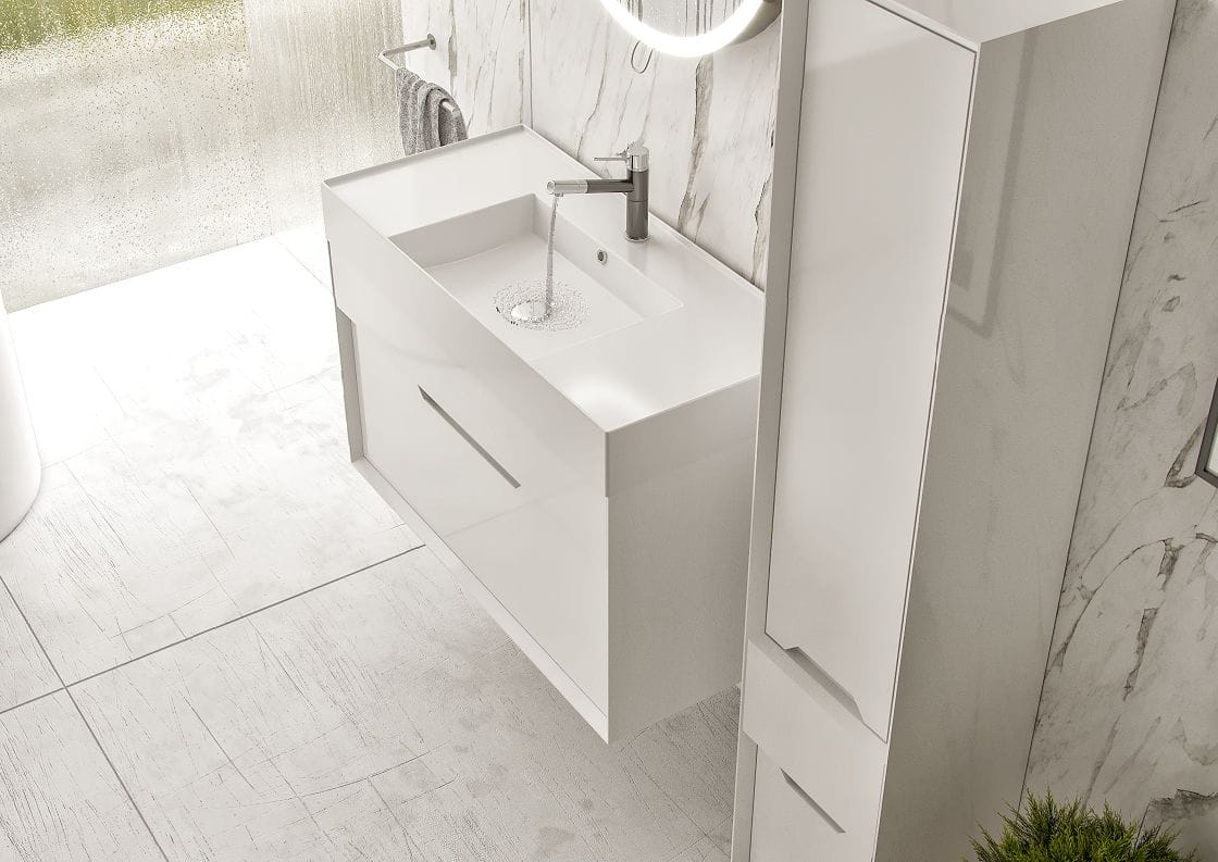 Тумба с раковиной Bagno Piu Ventidue 80 белый матовый