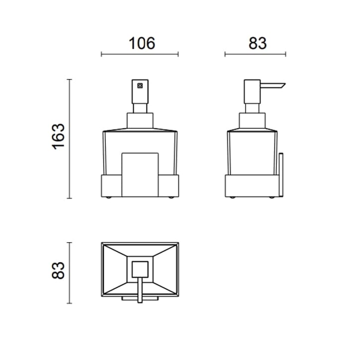 Дозатор для жидкого мыла Oasis Square 0SQR01901600011OR золото