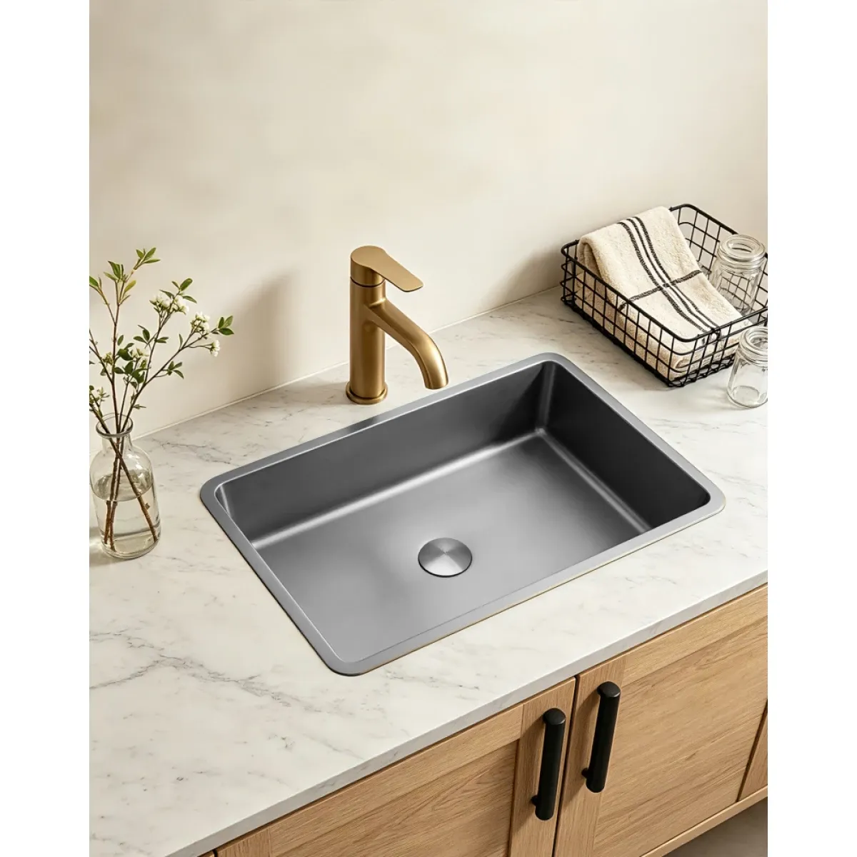 Раковина Abber Wasser Kreis AF2402SP 52x37 см, встраиваемая сверху, сатин