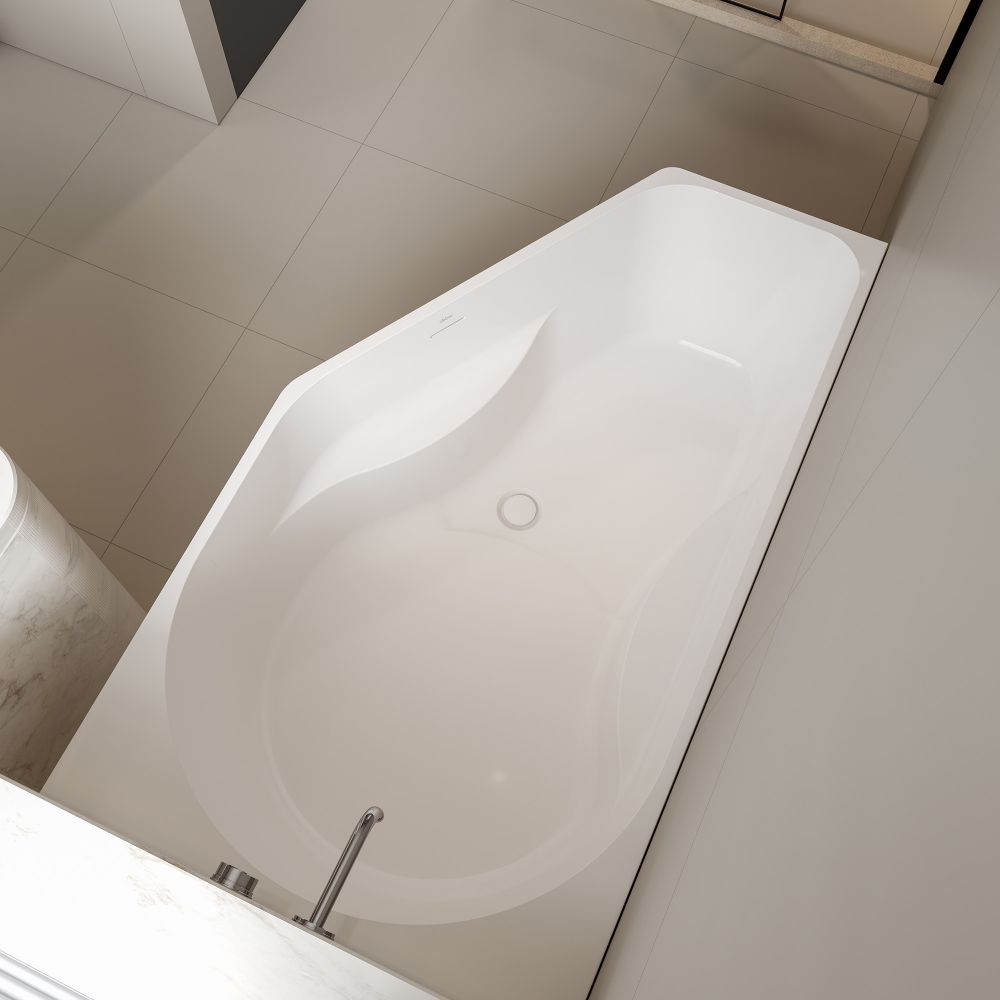 Акриловая ванна Abber AB9505 R 160x90 см R, угловая, белый