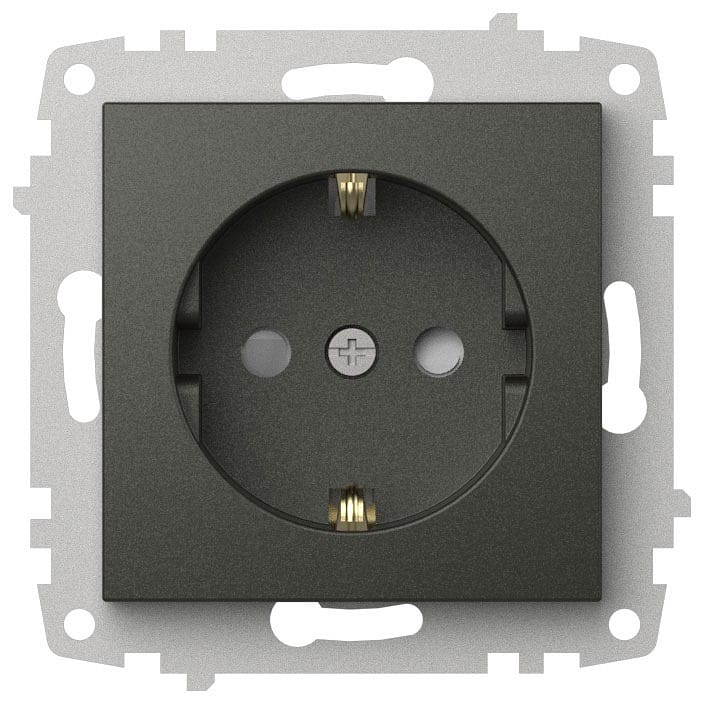 Розетка с заземлением и со шторкой, без рамки Elbi Eleсtriс Zena Vega 609-011100-243