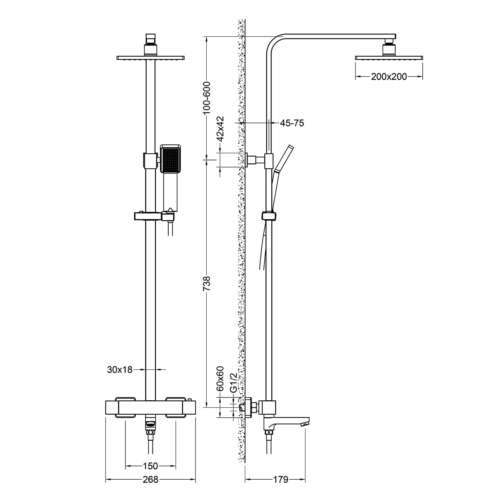 Душевая стойка Timo Tetra-thermo SX-0169/00 с термостатом