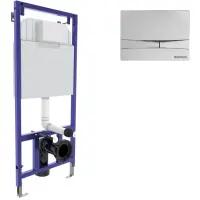 Инсталляция для унитаза Berges Novum F3 040253 с кнопкой смыва, хром