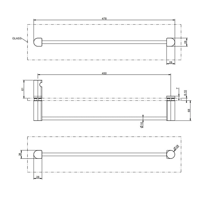 Полотенцедержатель Gessi Rilievo 45 см 59564#299 черный матовый
