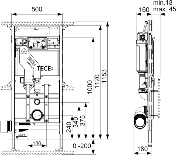 Инсталляция Tece Lux 9600400