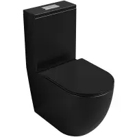 Унитаз-компакт Grossman GR-4494BMSQ безободковый, торнадо, с сиденьем микролифт, черный матовый