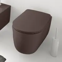 Унитаз подвесной Kerasan Nolita 531475 безободковый, бургундский матовый