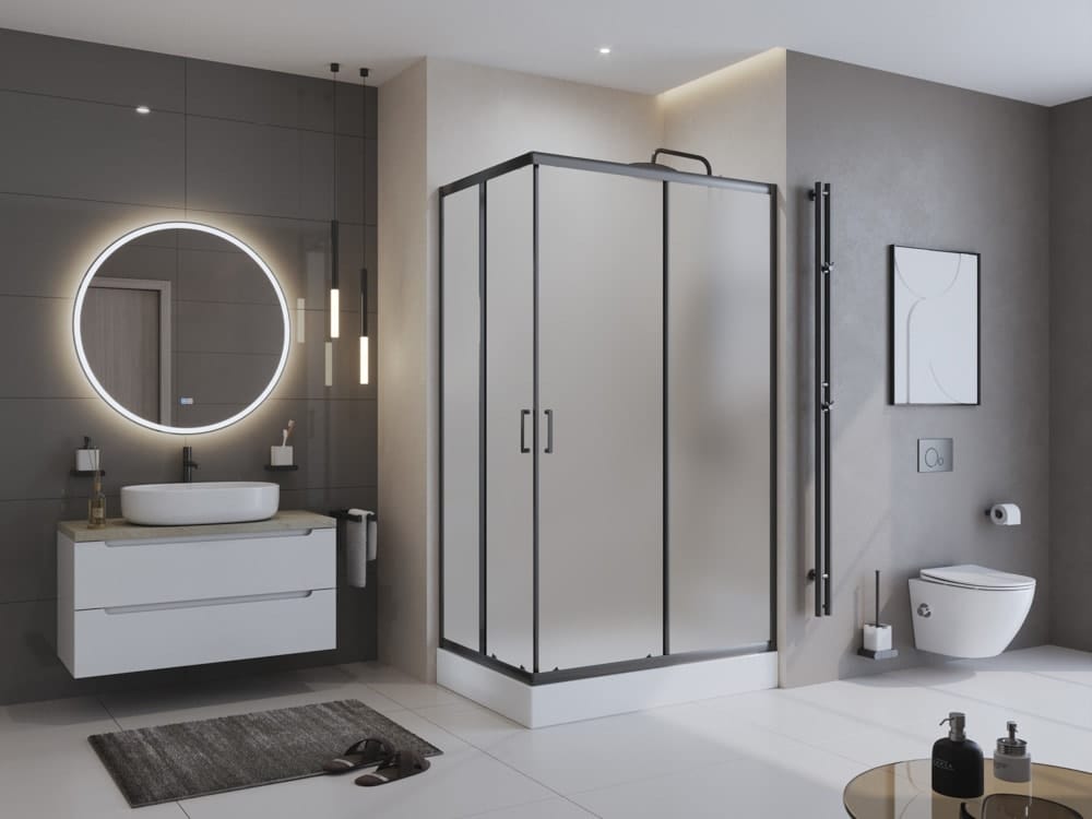 Душевой уголок BelBagno Uno 195 120 UNO-195-AH-2-120/90-P-NERO черный
