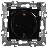 Розетка с заземлением и со шторкой и 2хUSB, без рамки Эра Эра 12 12-4108-06