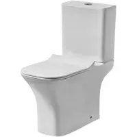 Унитаз-компакт Orange C02-000W безободковый, с сиденьем микролифт, белый глянец