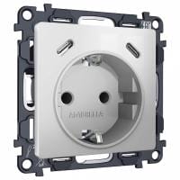 Розетка с заземлением и 2хUSB type C, без рамки Ambrella Volt ALFA MA410510