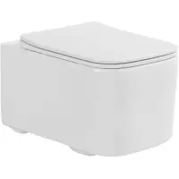 Унитаз подвесной Aquatek Квадро AQ1515T-00 безободковый, торнадо, с сиденьем микролифт, белый