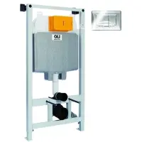 Инсталляция для унитаза OLI 74 River 09262OLM с кнопкой смыва, хром