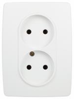Розетка двойная без заземления Эра Эра 12 12-2107-01М