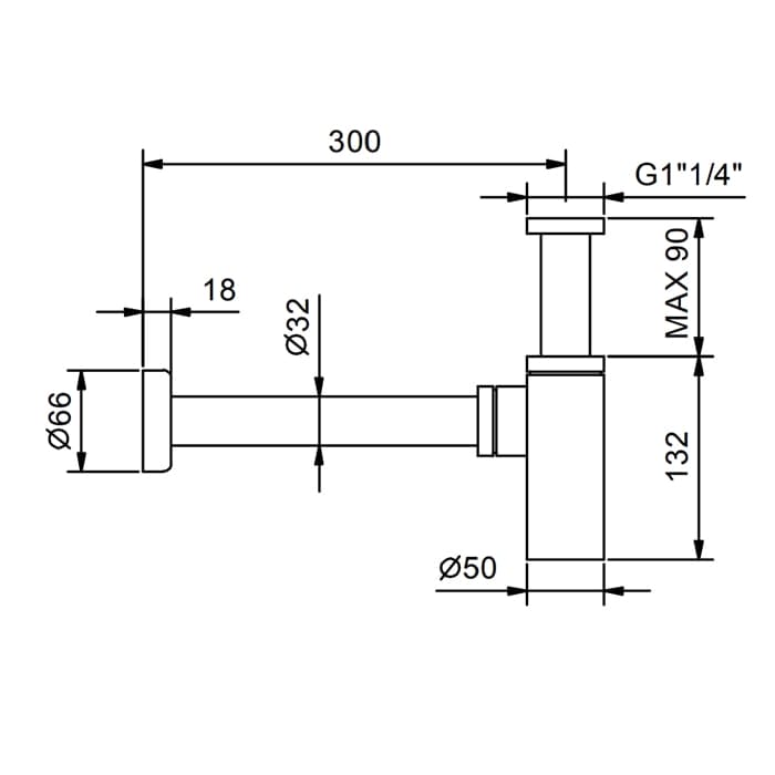 Сифон для раковины Fantini Nostromo 91 P5 9234 черный