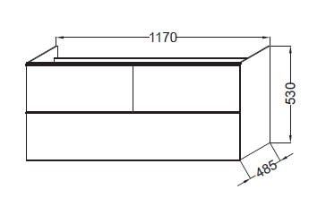 Тумба под раковину Jacob Delafon Odeon Up 117 EB892RU-E5 дуб сонома
