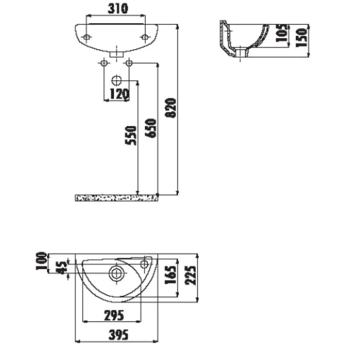 Раковина 39,5x22,5 см Creavit Trend TP040-00CB00E-0000