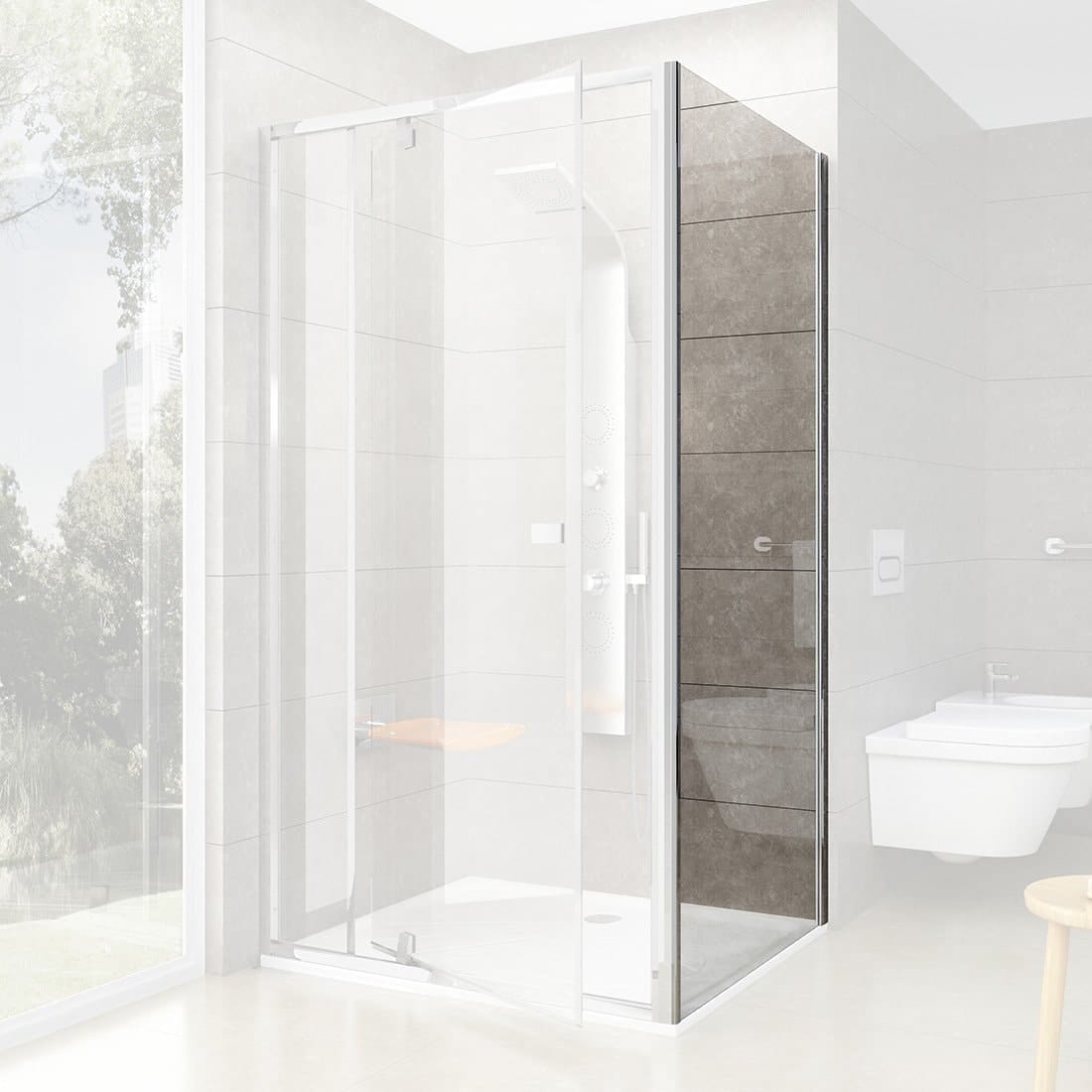 Душевая стенка Ravak Pivot PPS-90 90G70C00Z1 хром+Transparent