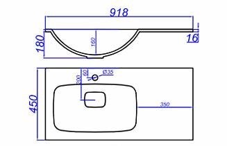 Раковина AQWELLA 5 Stars Malaga 90 L (Mal.09.04.D-L)