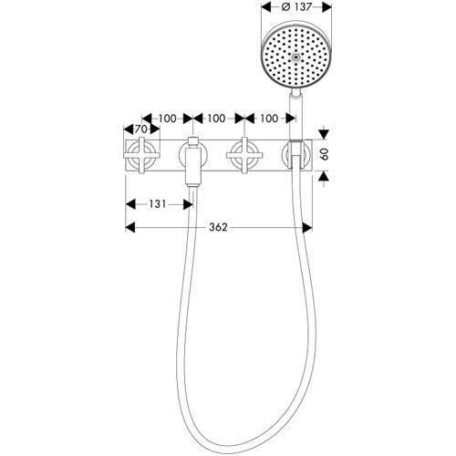 Смеситель для ванны Axor Citterio 39441000 с душевым гарнитуром