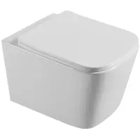 Унитаз подвесной Agger AT04100 безободковый, с сиденьем микролифт, белый глянец