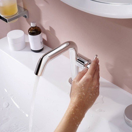 Смеситель для раковины hansgrohe Tecturis S 73320700 со сливным гарнитуром