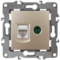 ТВ-розетка и розетка Ethernet RJ-45 без рамки Эра Эра 12 12-3110-04