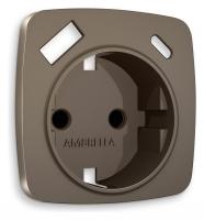 Накладка для розетки с заземлением и со шторками и 2хUSB type A и C Ambrella Volt OMEGA OP6400