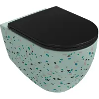 Унитаз подвесной Isvea Infinity Terrazzo 10NF02001-TRZ-2T безободковый, мятный матовый