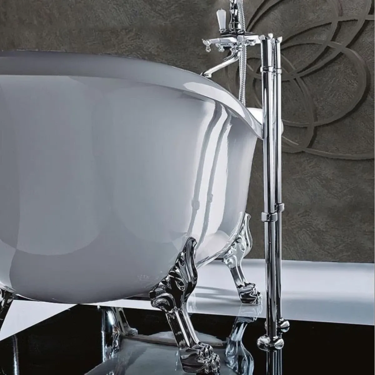 Ванна из литьевого мрамора Tiffany World TW176bi/cr 176x80 см, отдельностоящая, белый