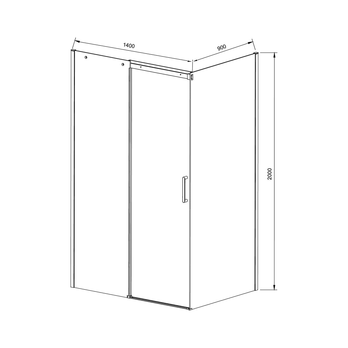 Душевой уголок Vincea Dice 140x90 VSR-4D9014CL хром