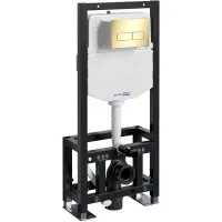 Инсталляция для унитаза WasserKRAFT Dill 61 61TLT.010.ME.PG03 с кнопкой смыва, золотой