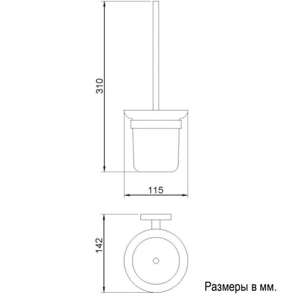 Туалетный ершик Nofer Niza 16857.B глянецевый xром