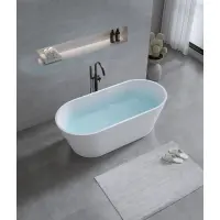 Ванна из литьевого мрамора Timo Elissa Solid Surface ELISSA1580 158x74 см, отдельностоящая, белый матовый