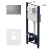 Инсталляция для унитаза AM.PM Pro I012704.7031 с пневматич клавишей Pro S пластик мат никель