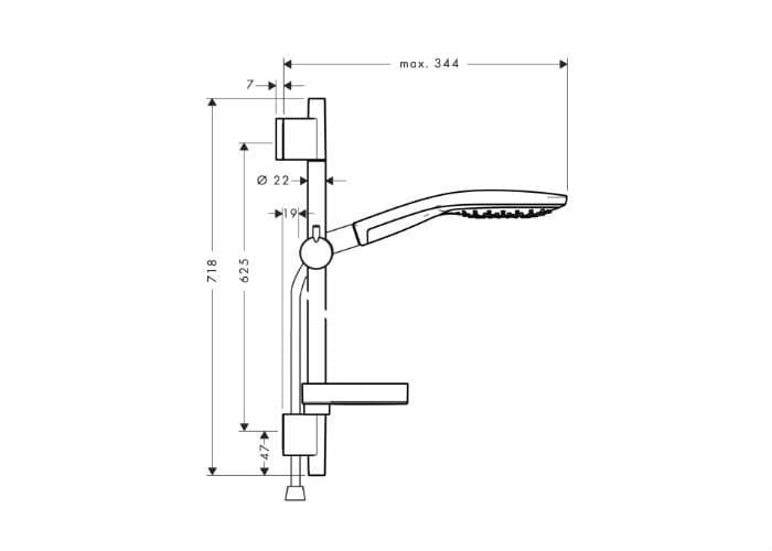 Душевой гарнитур hansgrohe Raindance Select S 150 3 jet/ Unica'S Puro 0,65 м 27802000