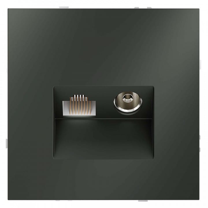 ТВ-розетка и розетка Ethernet RJ-45 без рамки Voltum S70 VLS060706