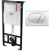 Инсталляция для унитаза AlcaPlast Sadromodul AM101/1120-3:1 RU M71-0001 с кнопкой смыва, хром