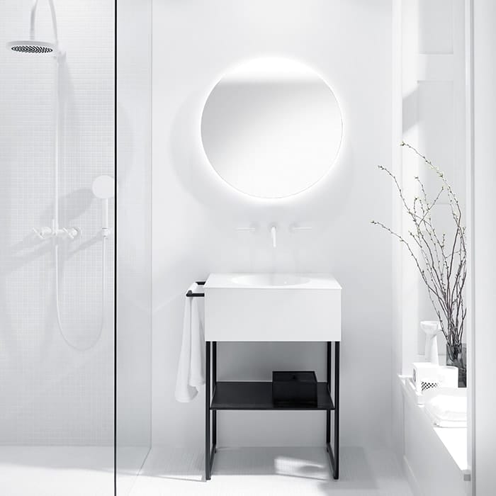 Тумба с раковиной Burgbad Coco 60 SFHQ060 F2843 C0001*1 черно-белая