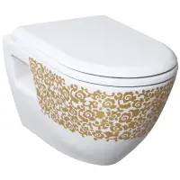 Унитаз подвесной Creavit Terra TP325-11CB00E-CA00 белый/золото