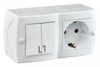 Блок с розеткой и выключателем Mono Electric Octans IP20 104-010101-181