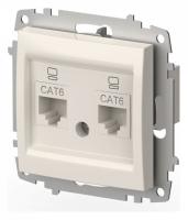 Розетка двойная Ethernet RJ-45 без рамки Elbi Eleсtriс Zena Vega 609-010200-248