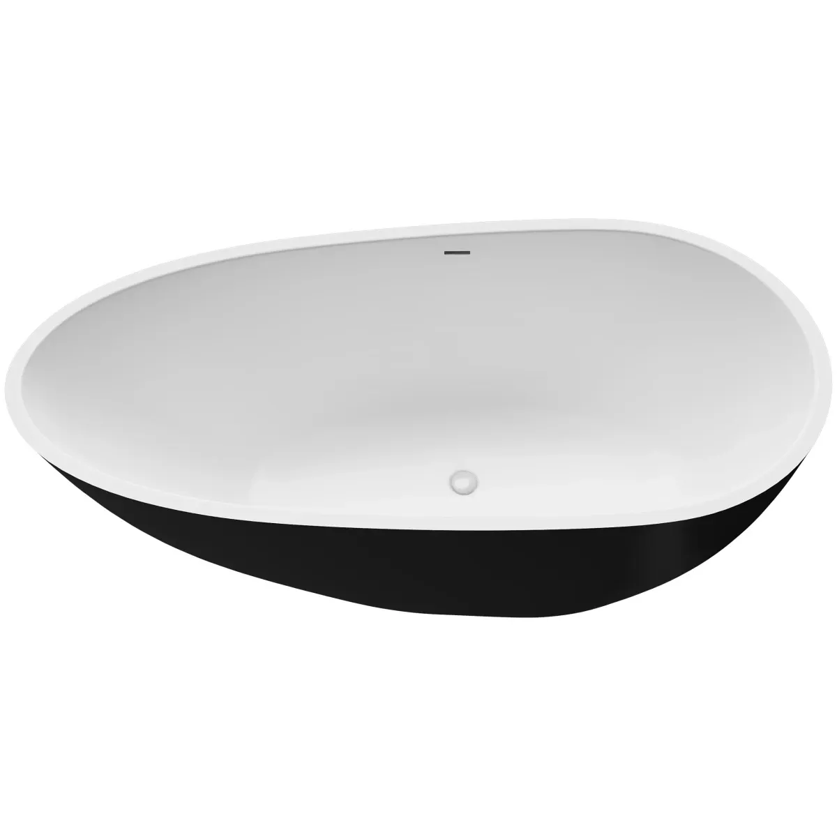 Акриловая ванна Grossman Fly GR-1103MB 160x80 см, отдельностоящая, черный матовый/белый