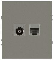 ТВ-розетка и розетка Ethernet RJ-45 без рамки Эра Arktik Б0070500
